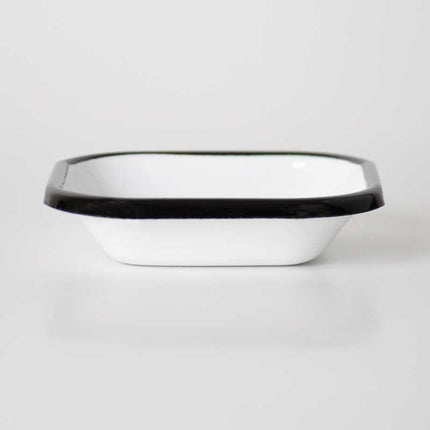 Enamel Square Mini Appetizer Plate Black 11 cm