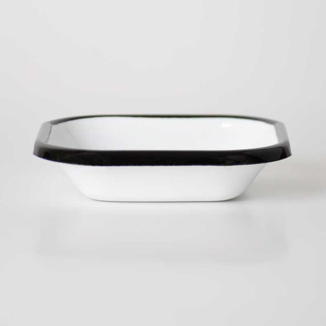 Enamel Square Mini Appetizer Plate Black 11 cm