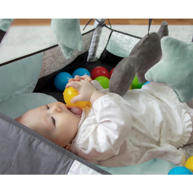 Babyjem Güvenlikli Aktivite Oyun Halısı Yeşil 25 Adet Top Hediyeli