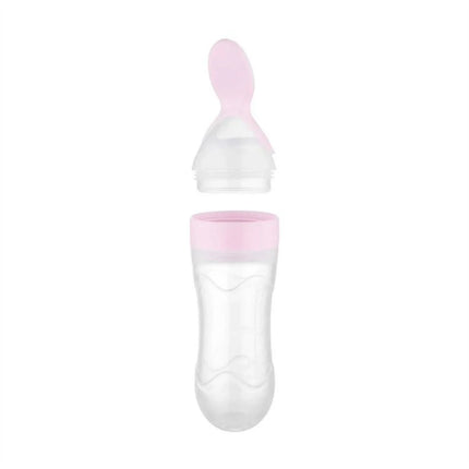 Babyjem Sıkmalı Kaşıklı Mama Biberonu Pembe