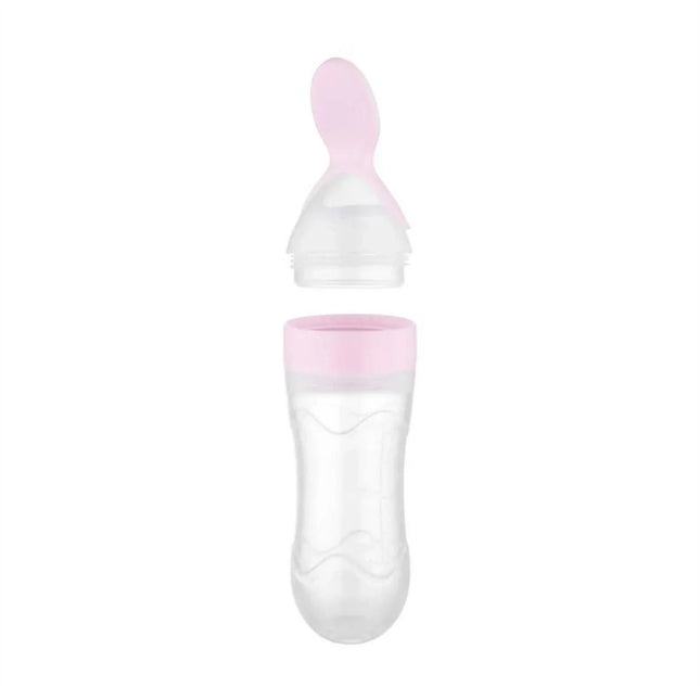 Babyjem Sıkmalı Kaşıklı Mama Biberonu Pembe