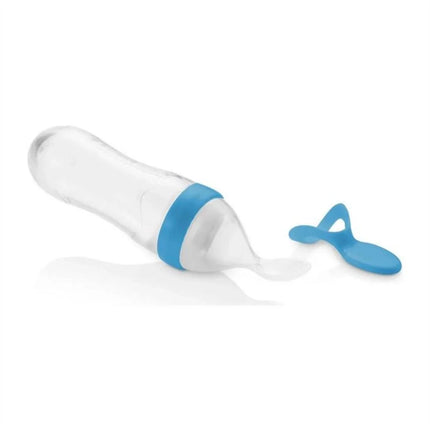 Babyjem Sıkmalı Kaşıklı Mama Biberonu Mavi