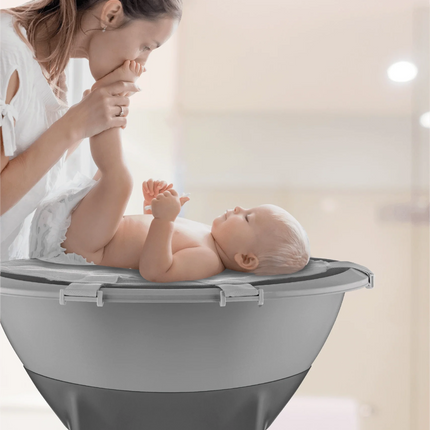 Babyjem Yeni Nesil Elegant Su Tahliyeli Giderli Ayaklı Bebek Küveti Soft Gri