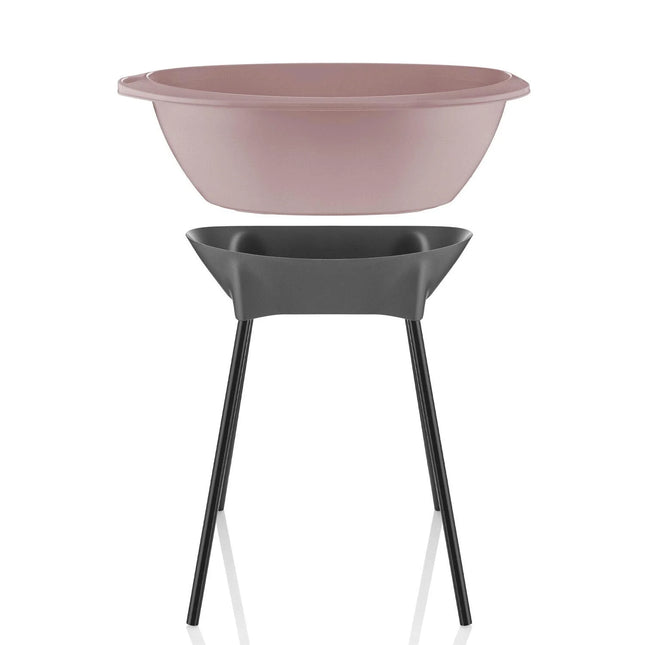 Babyjem Yeni Nesil Elegant Su Tahliyeli Giderli Ayaklı Bebek Küveti Pembe