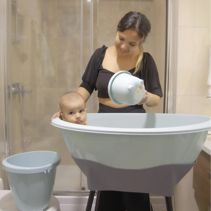 Babyjem Elegant Yenidoğan Ayaklı Bebek Banyo Küvet Seti Soft Mavi