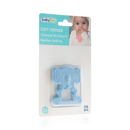 Babyjem Yumuşak Diş Kaşıyıcı Fil Mavi