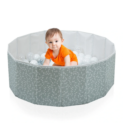 Babyjem Katlanabilir Bebek Top Havuzu Yeşil Çiçek 100 Adet Top Hediyeli