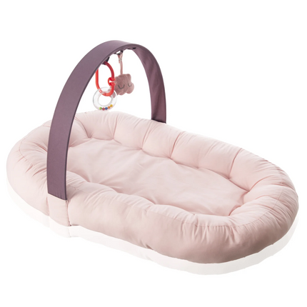 Babyjem Aktiviteli Oyuncaklı Yumuşak İlk Yatağım Somon %100 Pamuk Pembe