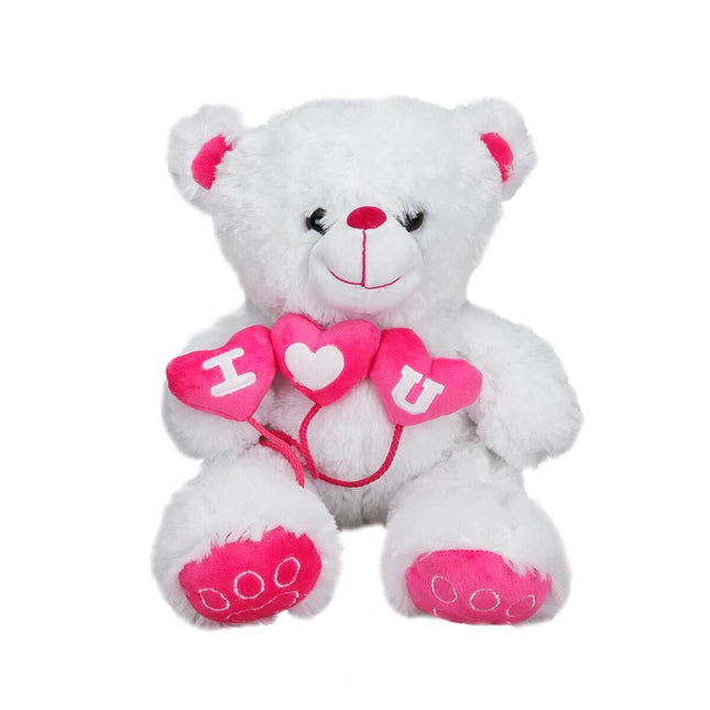 Plush Bear with 3 Hearts 38 cm.