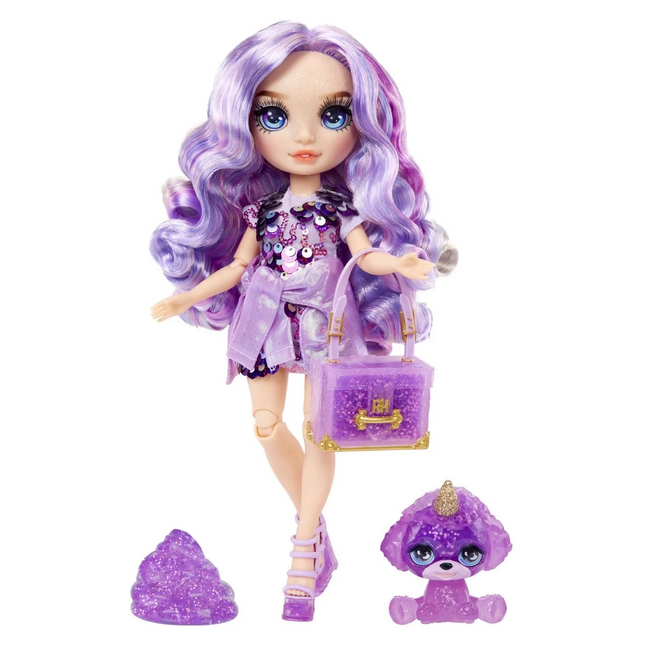 Rainbow High Violet Glitter Slime and Pet Series Doll