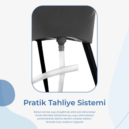 Babyjem Elegant Yenidoğan Ayaklı Bebek Banyo Küvet Seti İndigo Mavİ