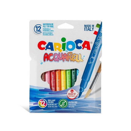 Carioca Acquarell Fırça Uçlu Keçeli Kalem 12 Renk