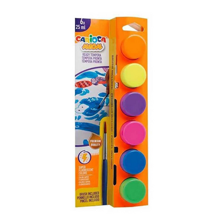 Carioca Tempera Suluboya Fosforlu Yıkanabilir Fırçalı