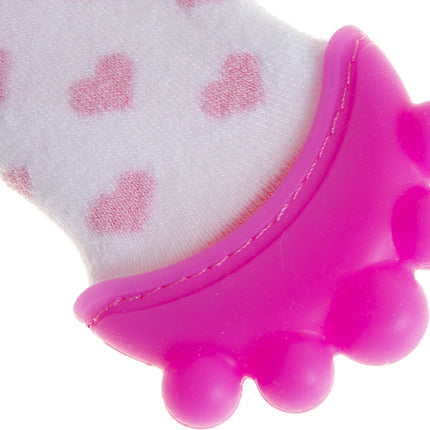 Babyjem Diş Kaşıyıcılı Havlu Bebek Çorap Pembe