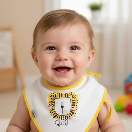 Babyjem Fular Mama Önlüğü Emzik Tutacaklı Ekru Aslan