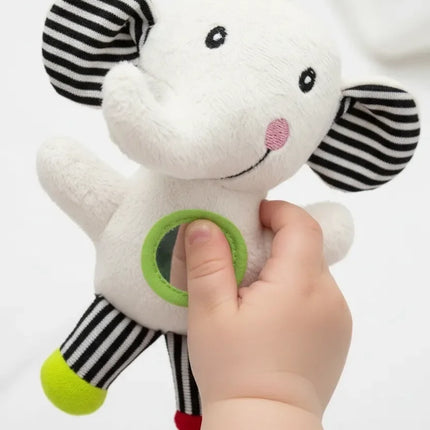 Babyjem Sevimli Arkadaşım Aynalı Titreşimli Fil Çıngırak Çizgili Desen