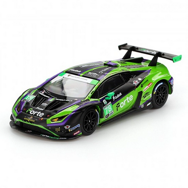 Mini GT 1/64 Lamborghini Huracán GT3 EVO2 #78 Forte Racing 2024 IMSA Daytona 24 Hrs