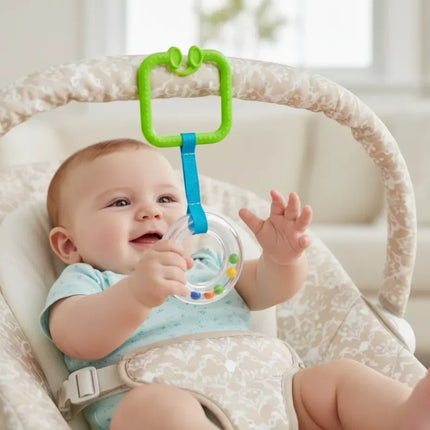 Babyjem Pusete Asılabilir Kare Sesli Çıngırak Yeşil
