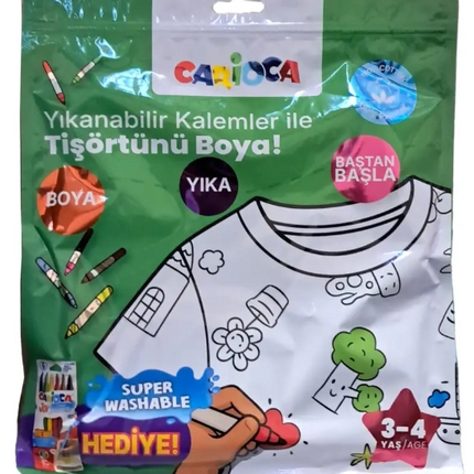 Kalem Hediyeli Boyanabilir Tişört 3-4 Yaş