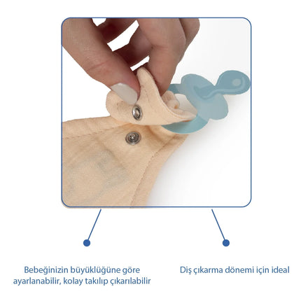 Babyjem Emzik Askılı Müslin Mama Önlüğü Somon