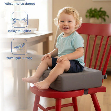 Babyjem QuickBoost Bebek Mama Sandalye Yükseltici Minder Antrasit