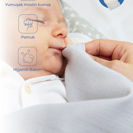 Babyjem Bürümcük Bebek Ağız Ter Mendili 4 Adet Gri