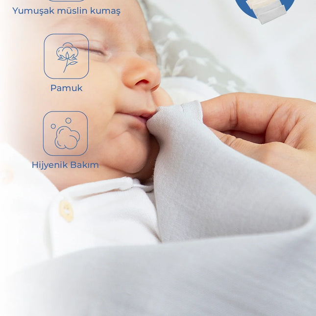 Babyjem Bürümcük Bebek Ağız Ter Mendili 4 Adet Gri