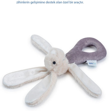 Babyjem Tutmalı Çıngıraklı Mini Peluş Tavşan Taş 842
