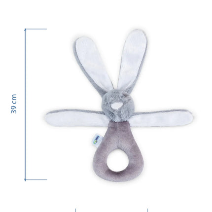 Babyjem Tutmalı Çıngıraklı Mini Peluş Tavşan Gri 842