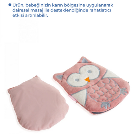 Babyjem Kiraz Çekirdekli Baykuş Kadife Rahatlatıcı Gaz Kemeri & Gaz Yastığı - Gül Kurusu