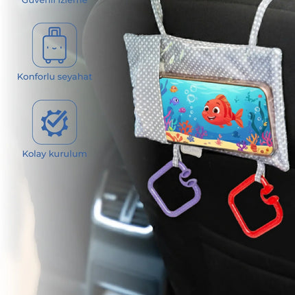 Babyjem Bebek Araç İçi Oto Koltuğu Arkası Telefon Askılığı Gri Puanlı