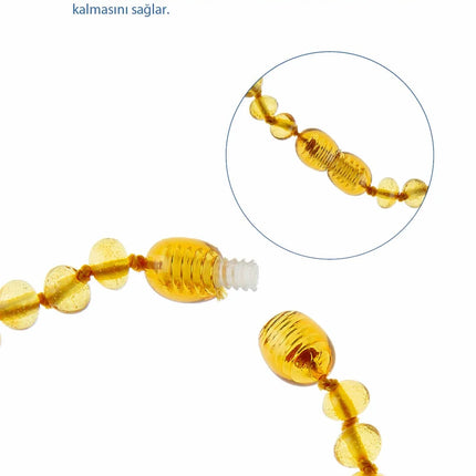 Babyjem Orjinal Sertifikalı Kehribar Bebek Kolyesi Bal