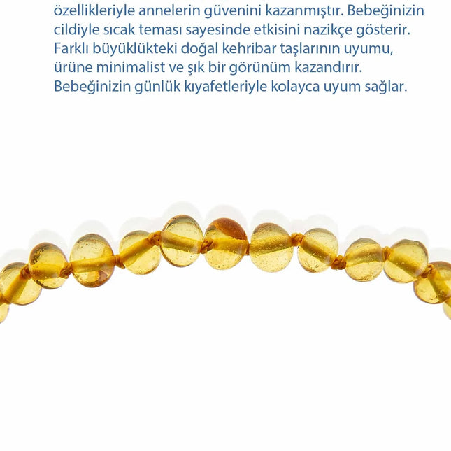 Babyjem Orjinal Sertifikalı Kehribar Bebek Kolyesi Bal