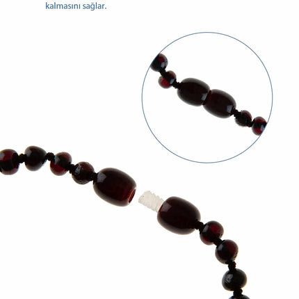 Babyjem Orjinal Sertifikalı Kehribar Bebek Kolyesi Vişne