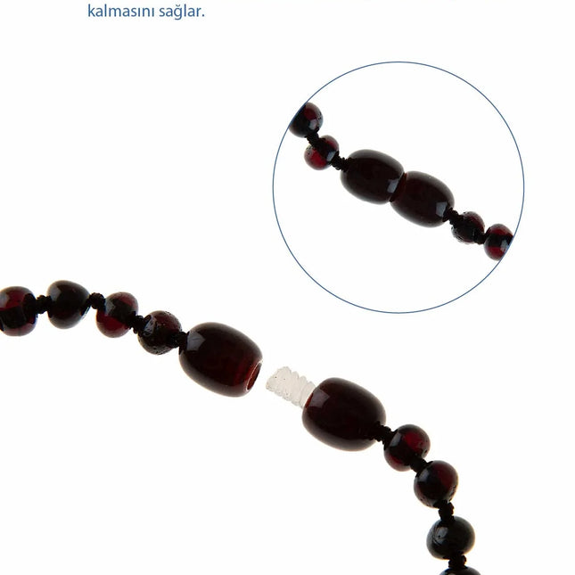 Babyjem Orjinal Sertifikalı Kehribar Bebek Kolyesi Vişne