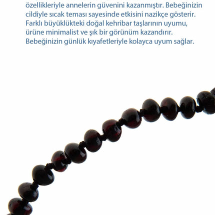Babyjem Orjinal Sertifikalı Kehribar Bebek Kolyesi Vişne