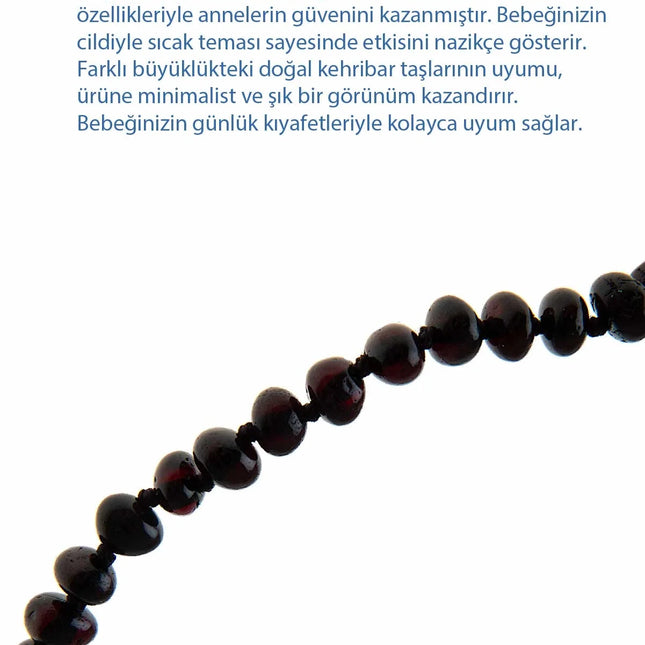 Babyjem Orjinal Sertifikalı Kehribar Bebek Kolyesi Vişne
