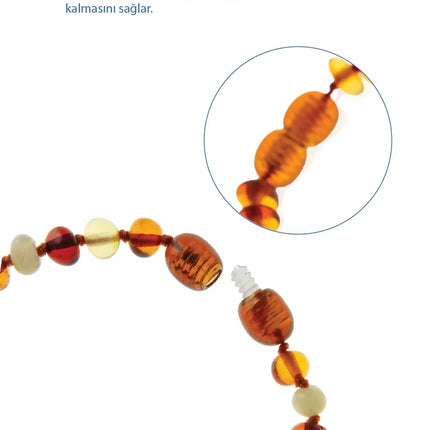 Babyjem Orjinal Sertifikalı Kehribar Bebek Kolyesi Multicolor