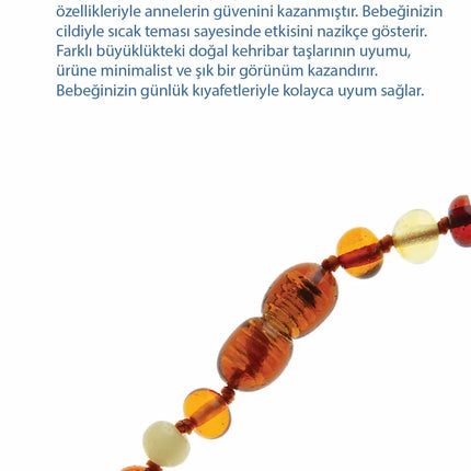 Babyjem Orjinal Sertifikalı Kehribar Bebek Kolyesi Multicolor
