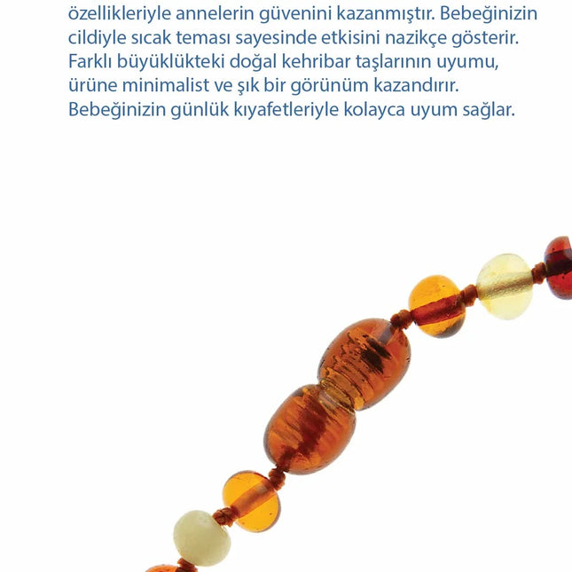 Babyjem Orjinal Sertifikalı Kehribar Bebek Kolyesi Multicolor