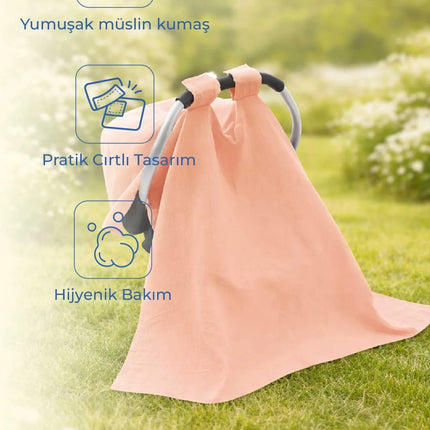Babyjem Çok Amaçlı Müslin Ana Kucağı Örtüsü Somon