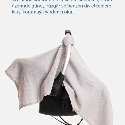 Babyjem Çok Amaçlı Müslin Ana Kucağı Örtüsü Gri