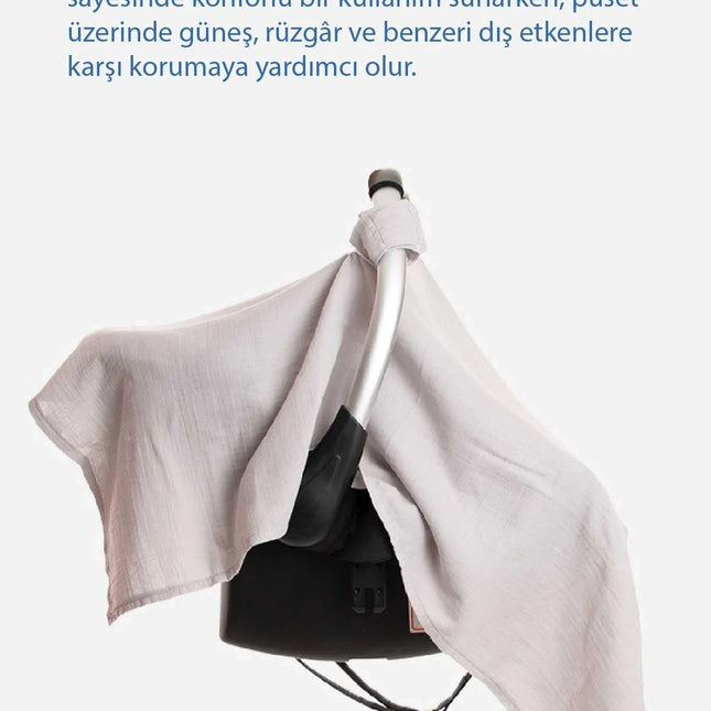 Babyjem Çok Amaçlı Müslin Ana Kucağı Örtüsü Gri
