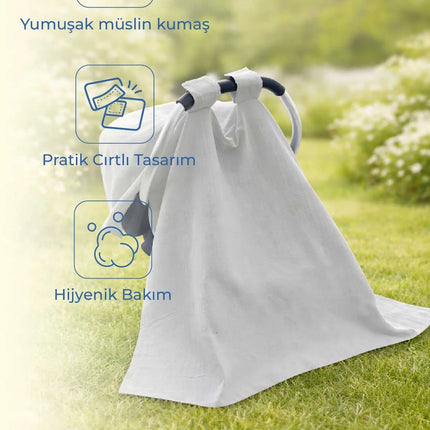 Babyjem Çok Amaçlı Müslin Ana Kucağı Örtüsü Gri