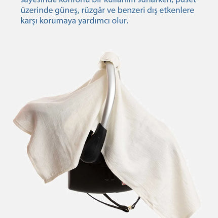 Babyjem Müslin Çok Amaçlı Ana Kucağı Örtüsü Ekru