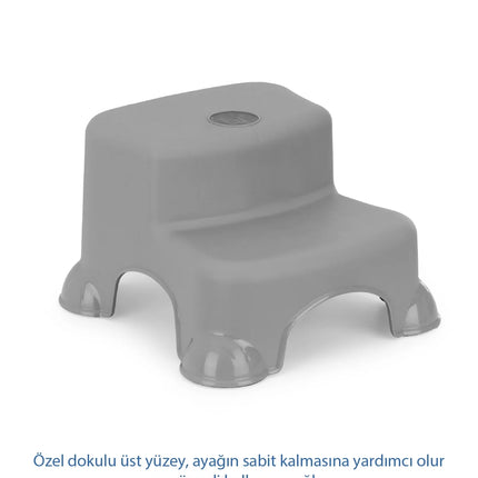 Babyjem Kaydırmaz Bebek Katlı Basamağı Gri