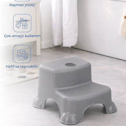 Babyjem Kaydırmaz Bebek Katlı Basamağı Gri