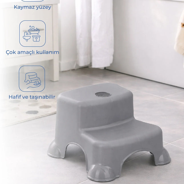 Babyjem Kaydırmaz Bebek Katlı Basamağı Gri