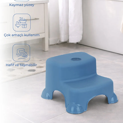 Babyjem Kaydırmaz Bebek Katlı Basamağı İndigo Mavi