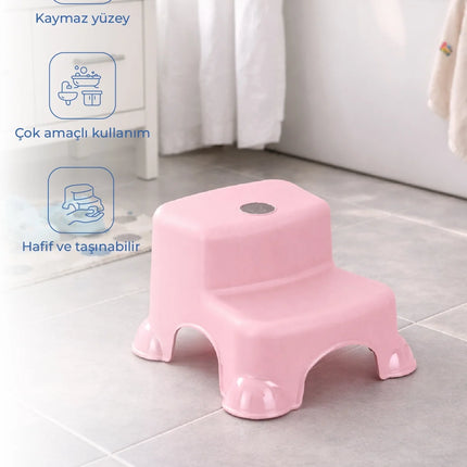 Babyjem Kaydırmaz Bebek Katlı Basamağı Soft Pembe